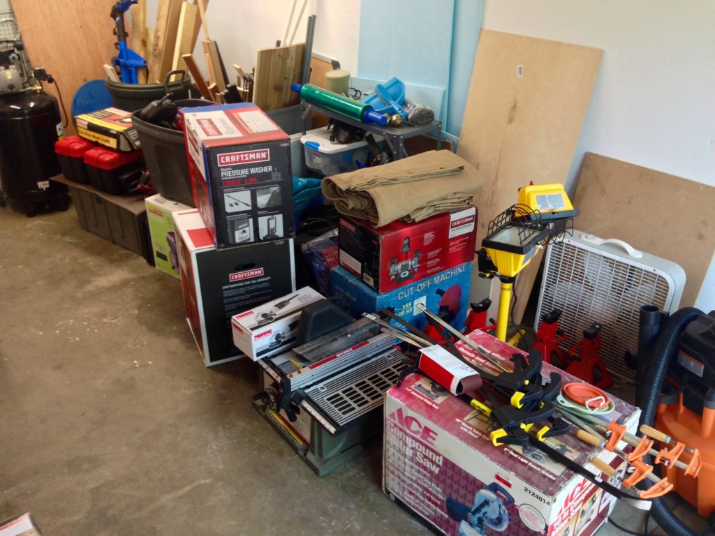 Tool dump! We were very fortunate to have a lot of handy tools brought to us in order to jump start the Airstream project. Thanks John and Veronica!